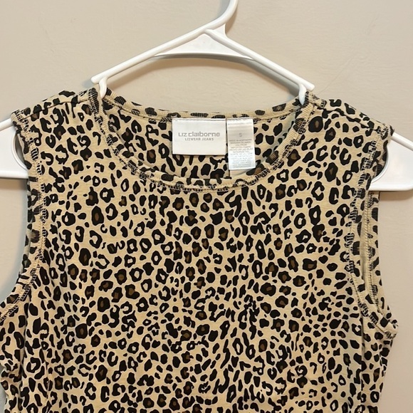 Liz 2pc Animal Print set Button up cardigan & Sleeveless Tee Women’s S Cotton - Picture 7 of 11